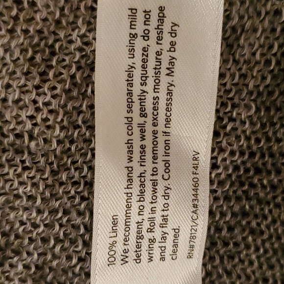 Eileen Fisher Organic Linen Women's Gray/Black Open Weave Sweater - Size Large - Picture 8 of 8